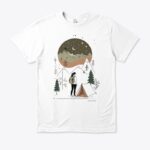 Minimalist eco-friendly t-shirt for solo female digital nomad