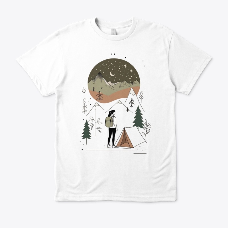 Minimalist eco-friendly t-shirt for solo female digital nomad