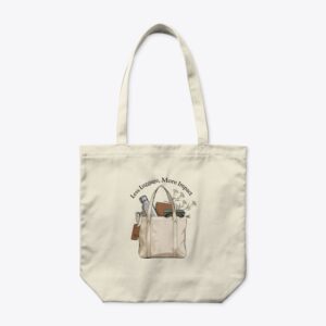 Sustainable tote bag for eco-conscious female travelers with minimalist design